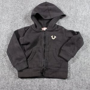 True Religion Baby Hoodie Zip-Up Sweatshirt Black 18M
